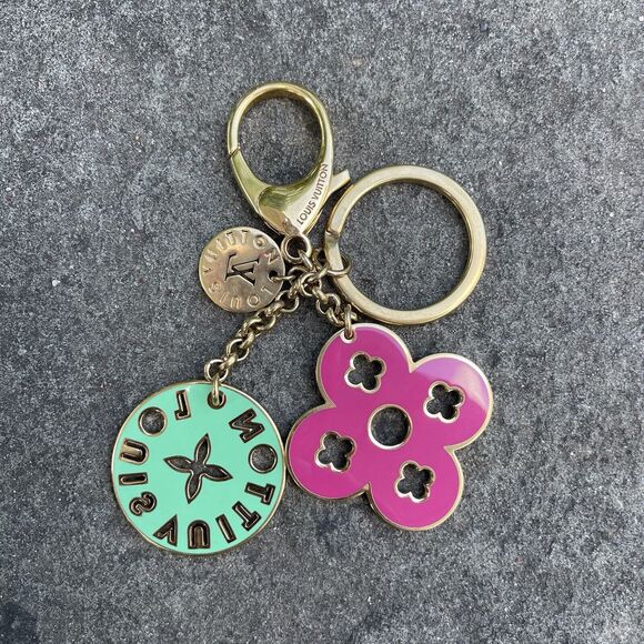 LOUIS VUITTON Key ring holder Key chain Bag charm AUTH Portocre Looping - Picture 9 of 9